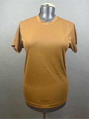 RARE Vintage 1960s BVD Color Tone Nylon Tshirt Sz M - Mustard Brown